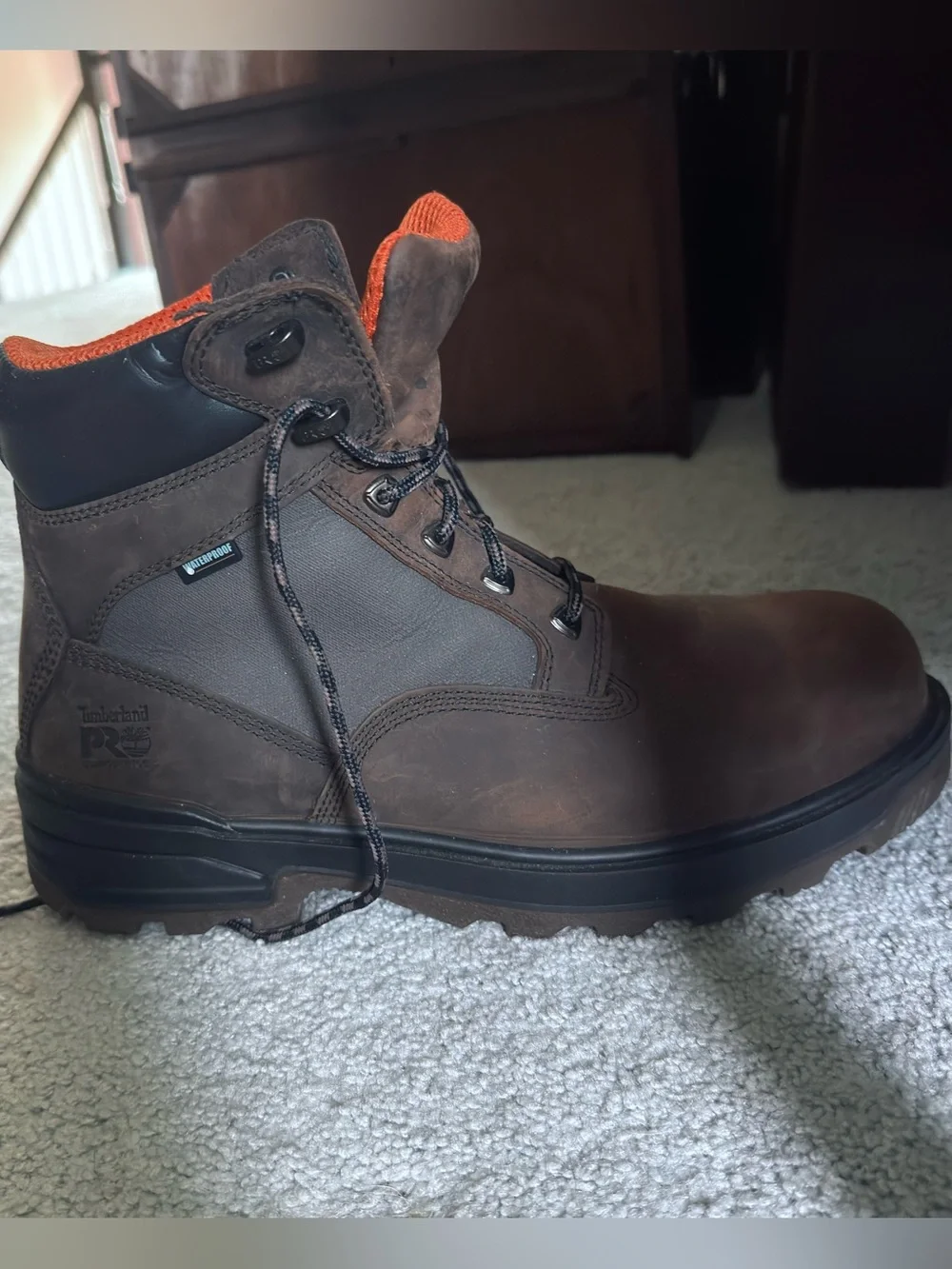 Timberland PRO Men’s 11W Waterproof Leather Work Boots Brown NEW NWOB ReBOTL